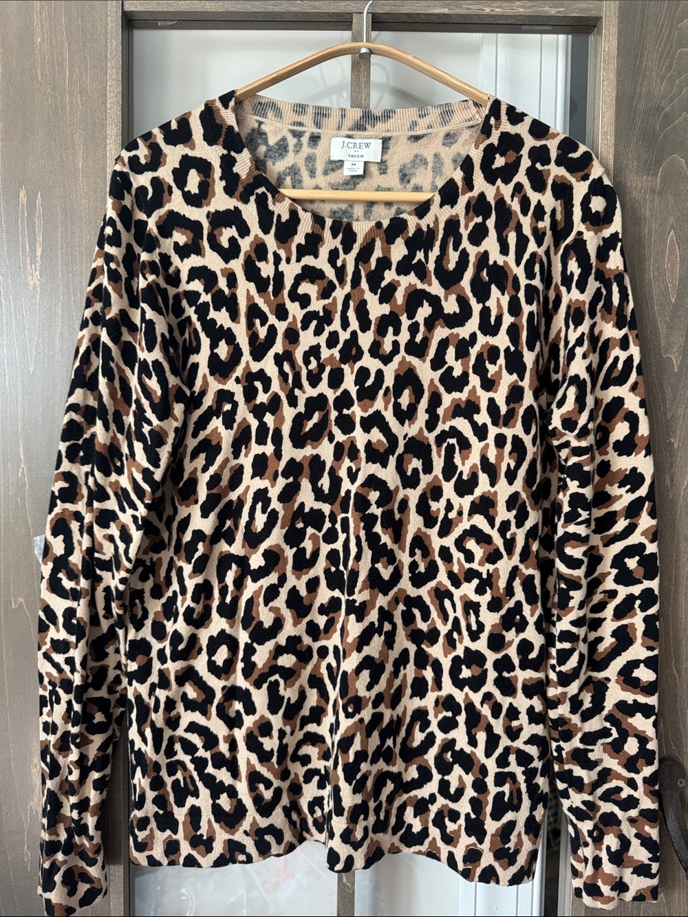 J.Crew Leopard Teddie Sweater 100% Cotton